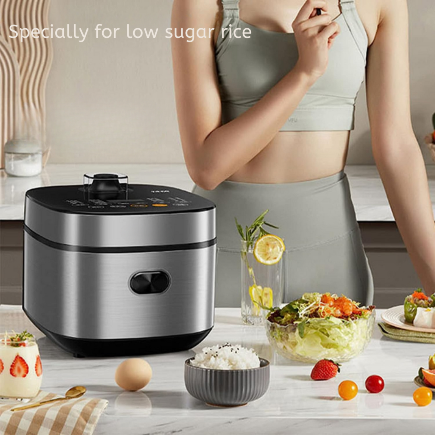 4L Rice Cooker – 860W Non-Stick, Keep Warm & LED Display