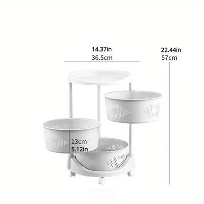 Multi-Purpose Plastic Storage Organizer with Rolling Wheels - Household Floor Standing Rack for Clothes, Toys, and Dormitory Use